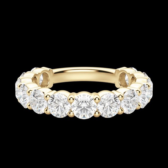 Round Cut Semi-Eternity Band (2 3/4 Tcw), Lab Grown Diamonds - Picture 3 of 9